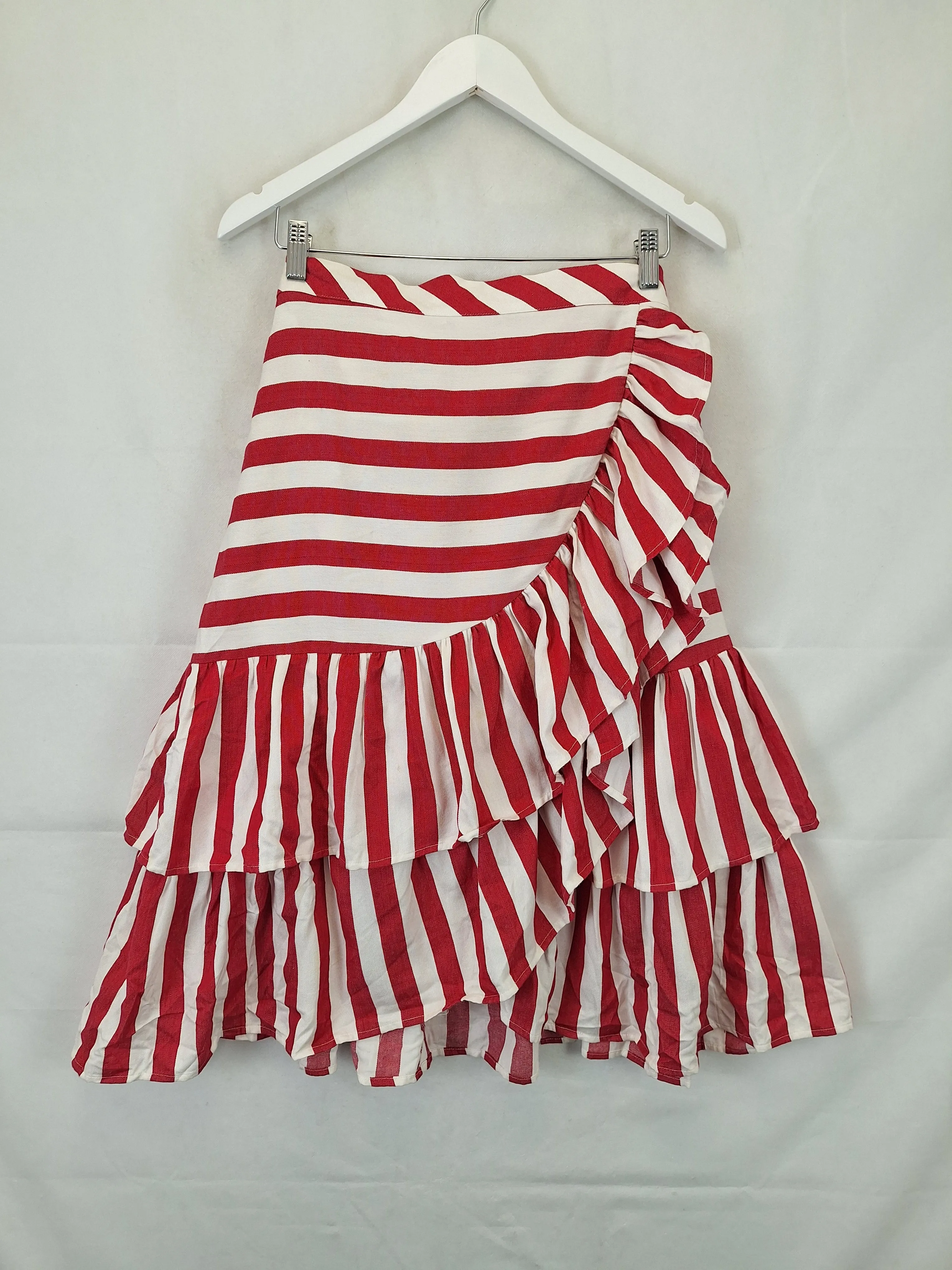 Bohemian Traders Draped Frill Asymmetric Midi Skirt Size L