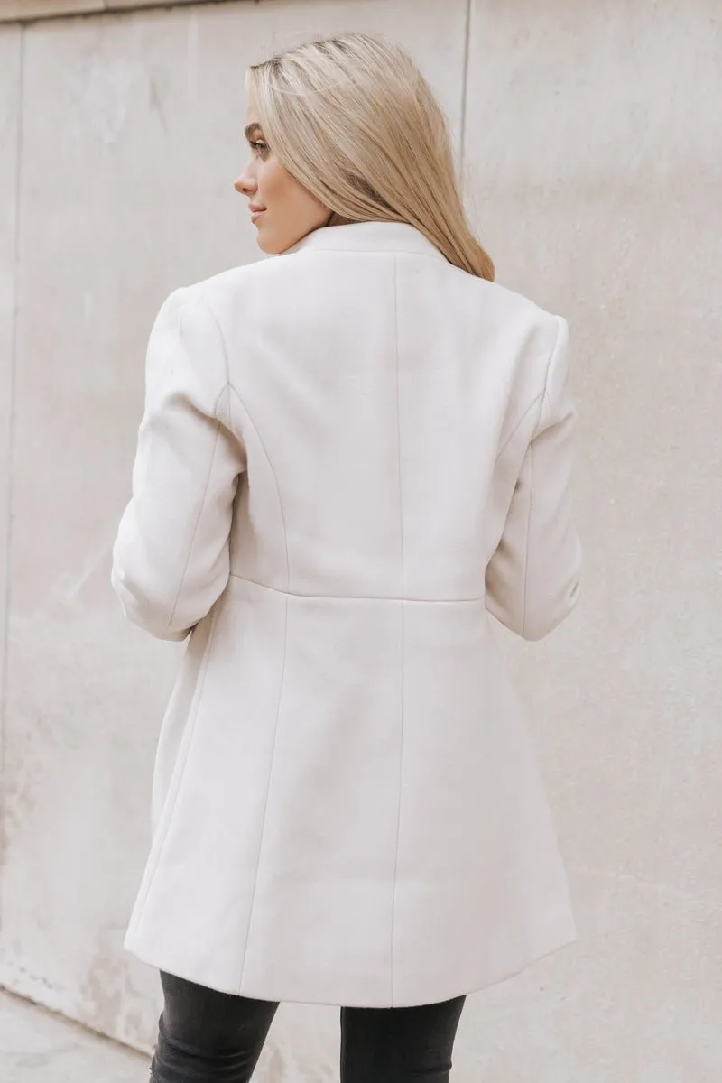 Bone Double Breasted Peacoat