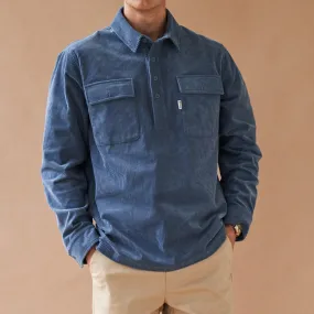 bound 'Steel Blue' Corduroy Overshirt