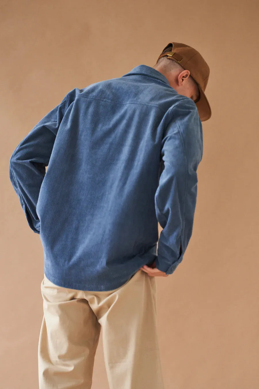 bound 'Steel Blue' Corduroy Overshirt