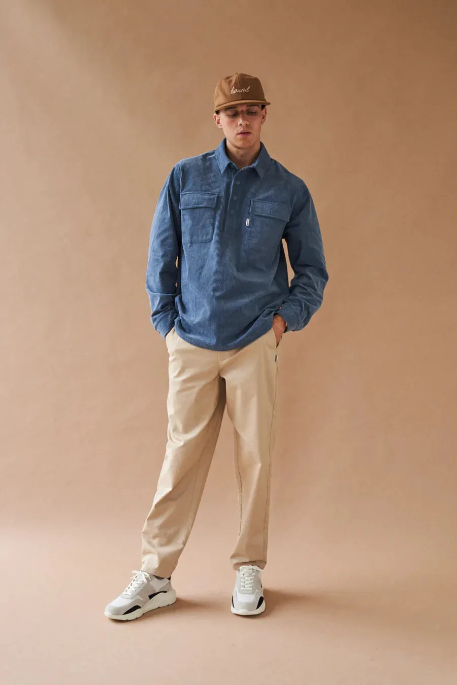 bound 'Steel Blue' Corduroy Overshirt