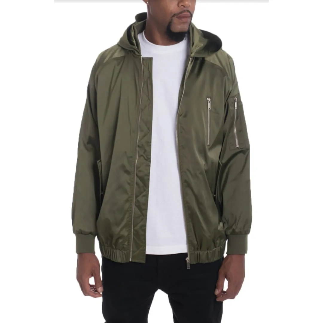 Bourne Hooded Satin Windbreaker