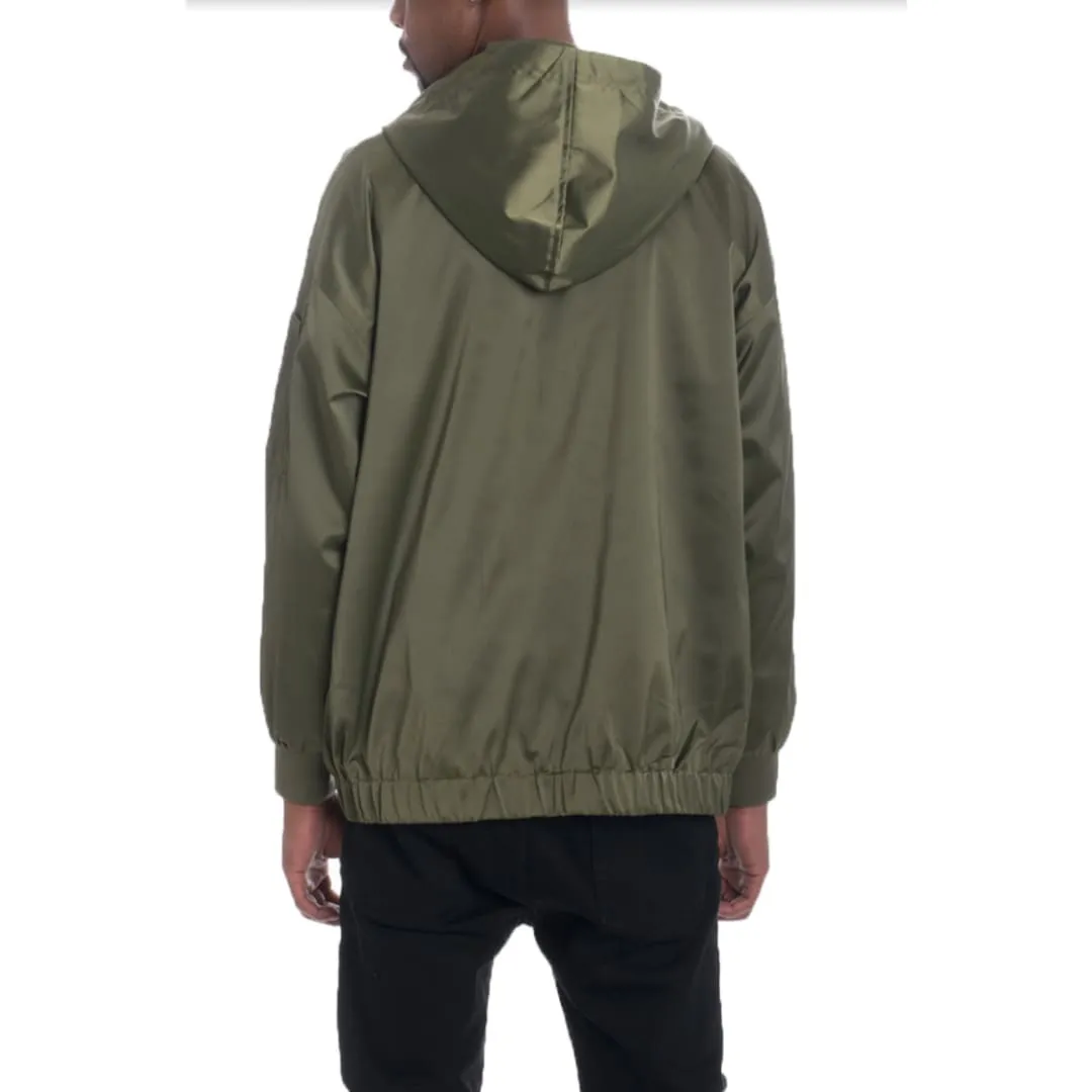 Bourne Hooded Satin Windbreaker