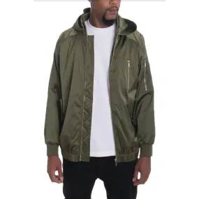 Bourne Hooded Satin Windbreaker
