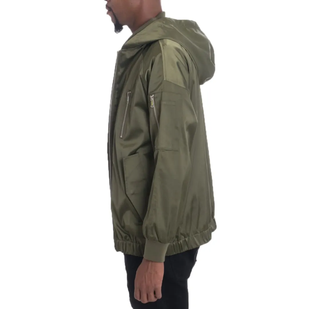 Bourne Hooded Satin Windbreaker