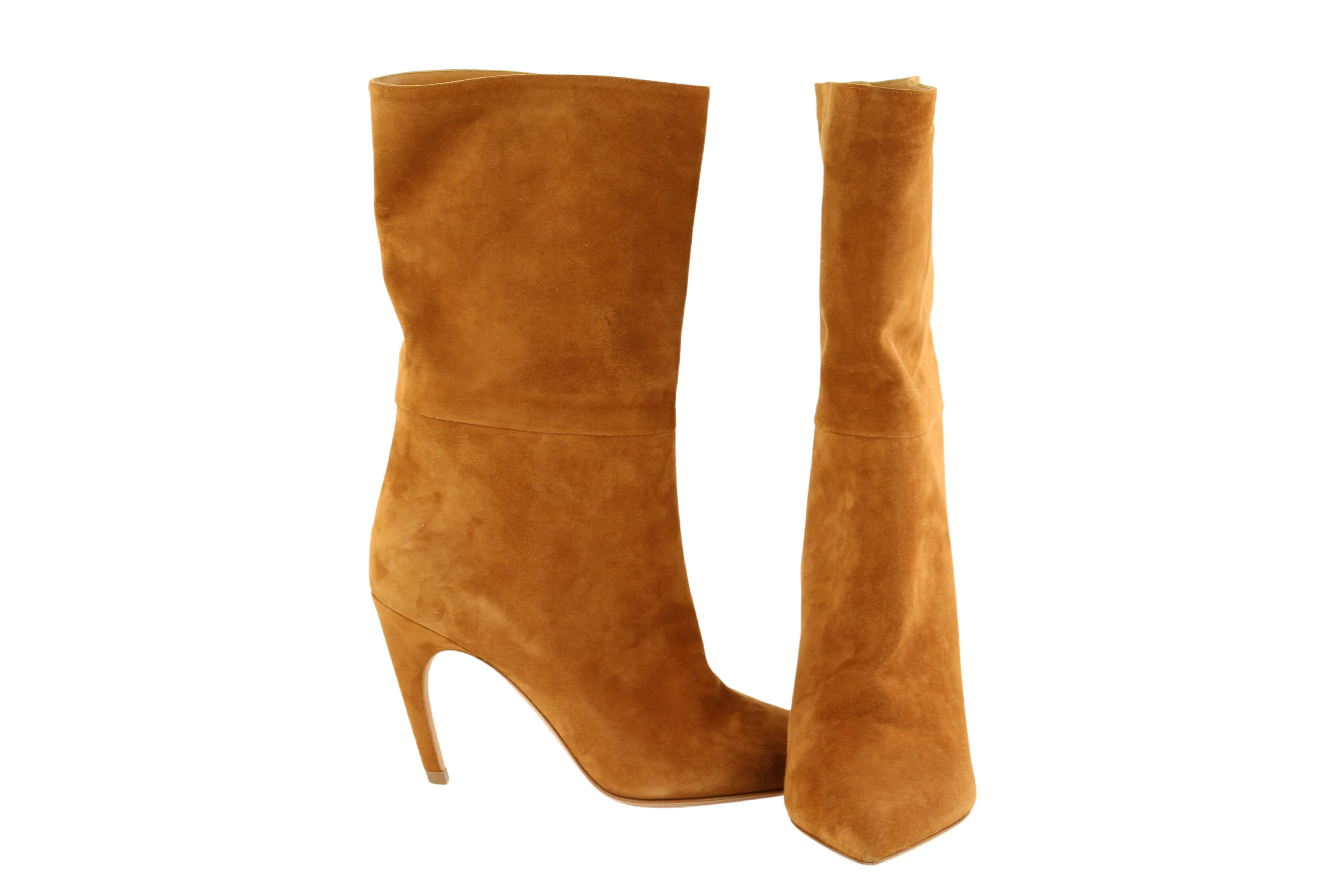 Camel Suede Low Booties