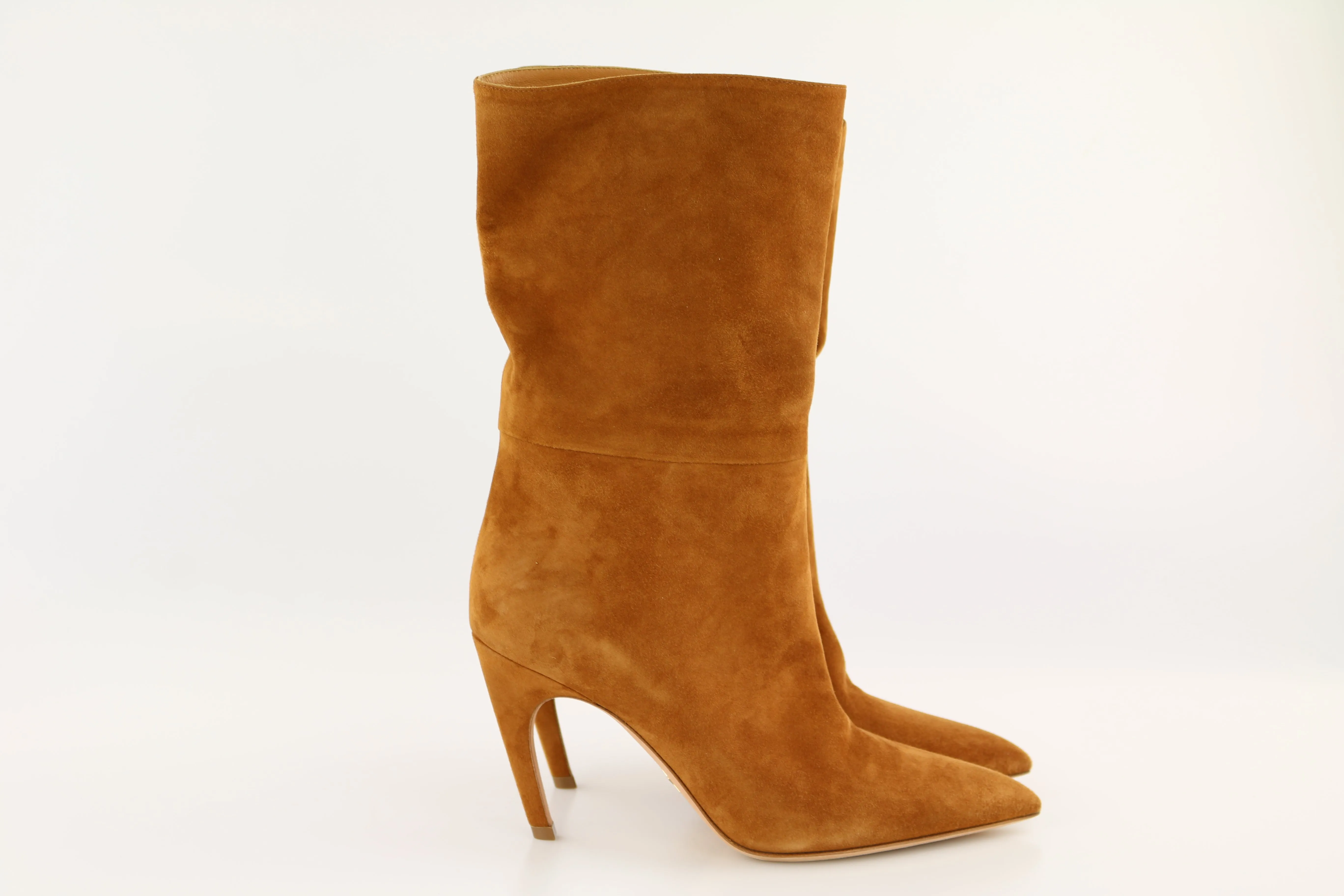 Camel Suede Low Booties