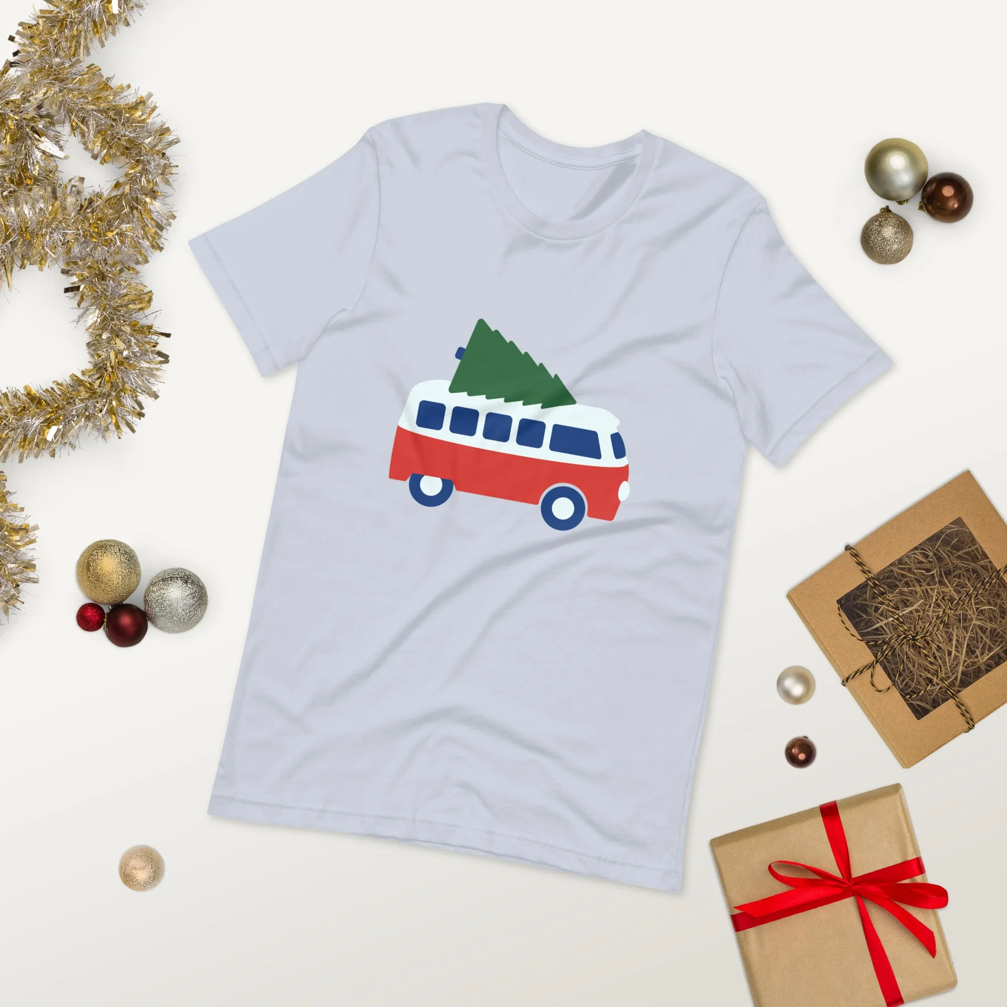 Camper Van and Christmas Tree Unisex t-shirt