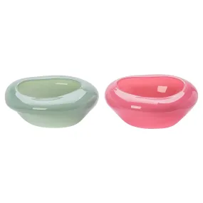 Candy Dish Pair - Mint & Pink