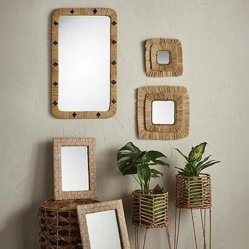 Cane Wall Mirror - Small Set of 2