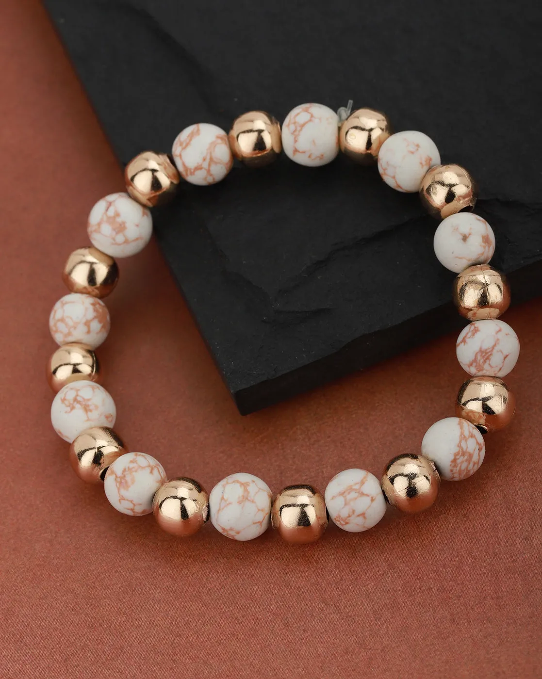 Carlton London Gold Plated Elasticated Bracelet For Women