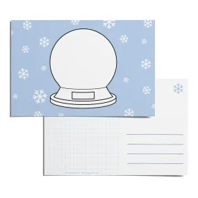 Color-in Snowglobe Postcard Pack