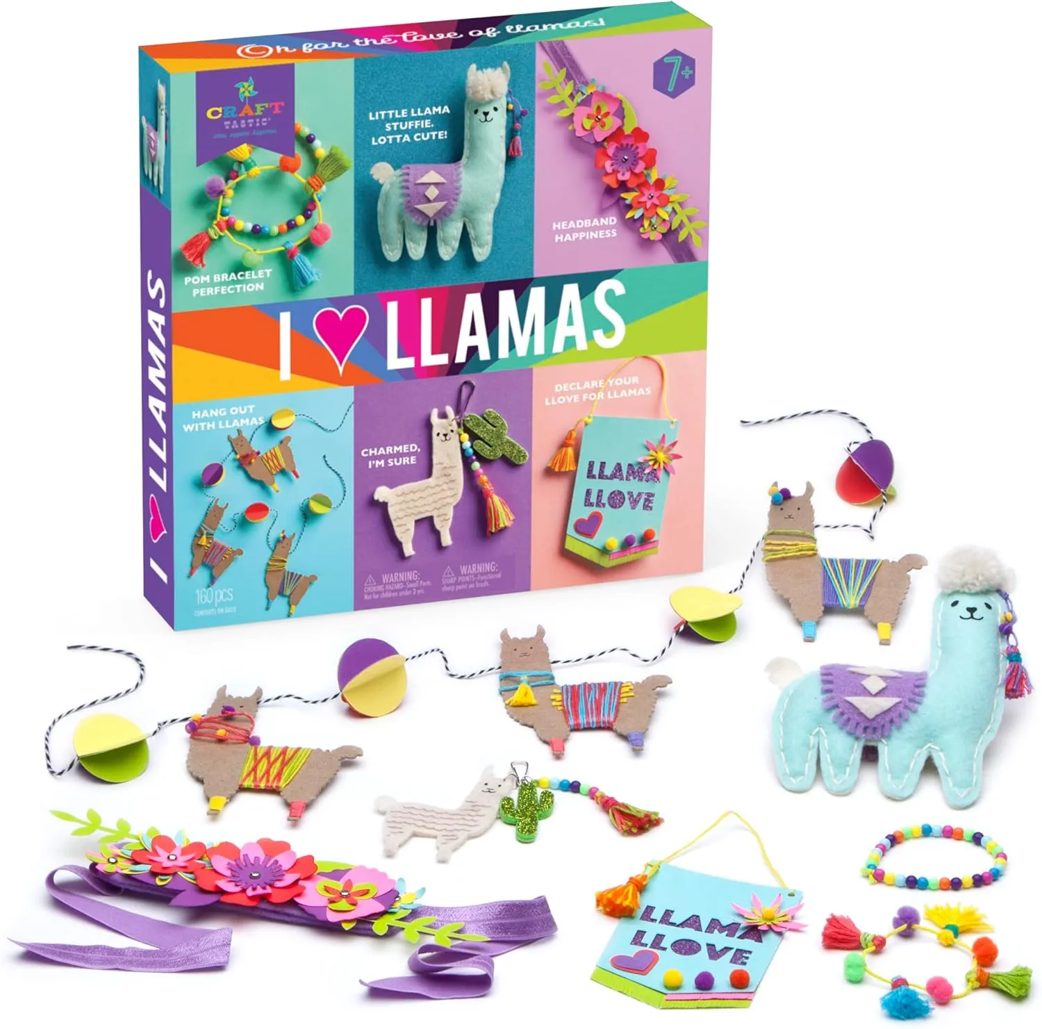 Craft-tastic – I Love Llamas Kit – Craft Kit Includes 6 Llama-Themed Projects