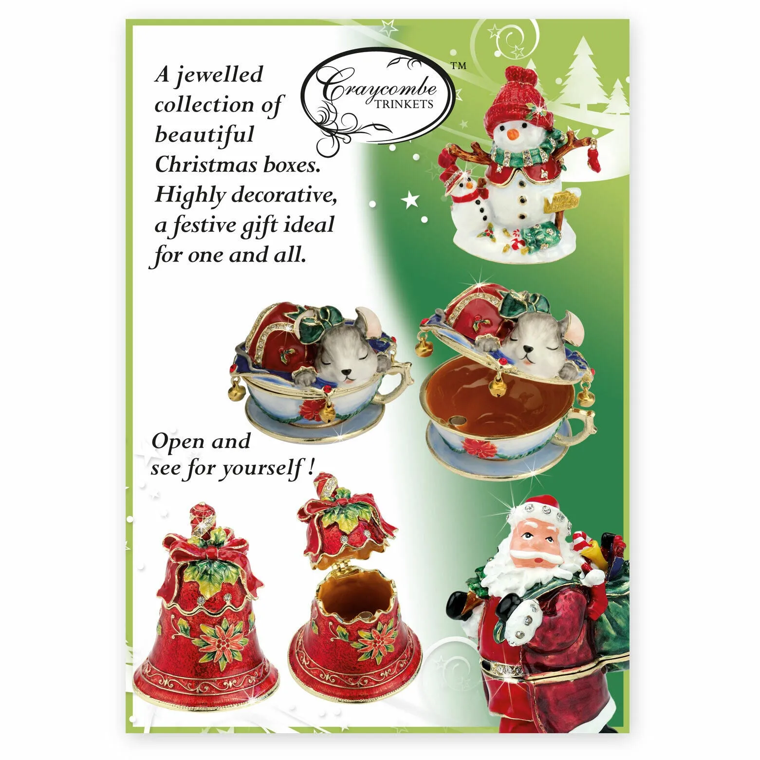 Craycombe Trinket Box A Santa Painting Baubles
