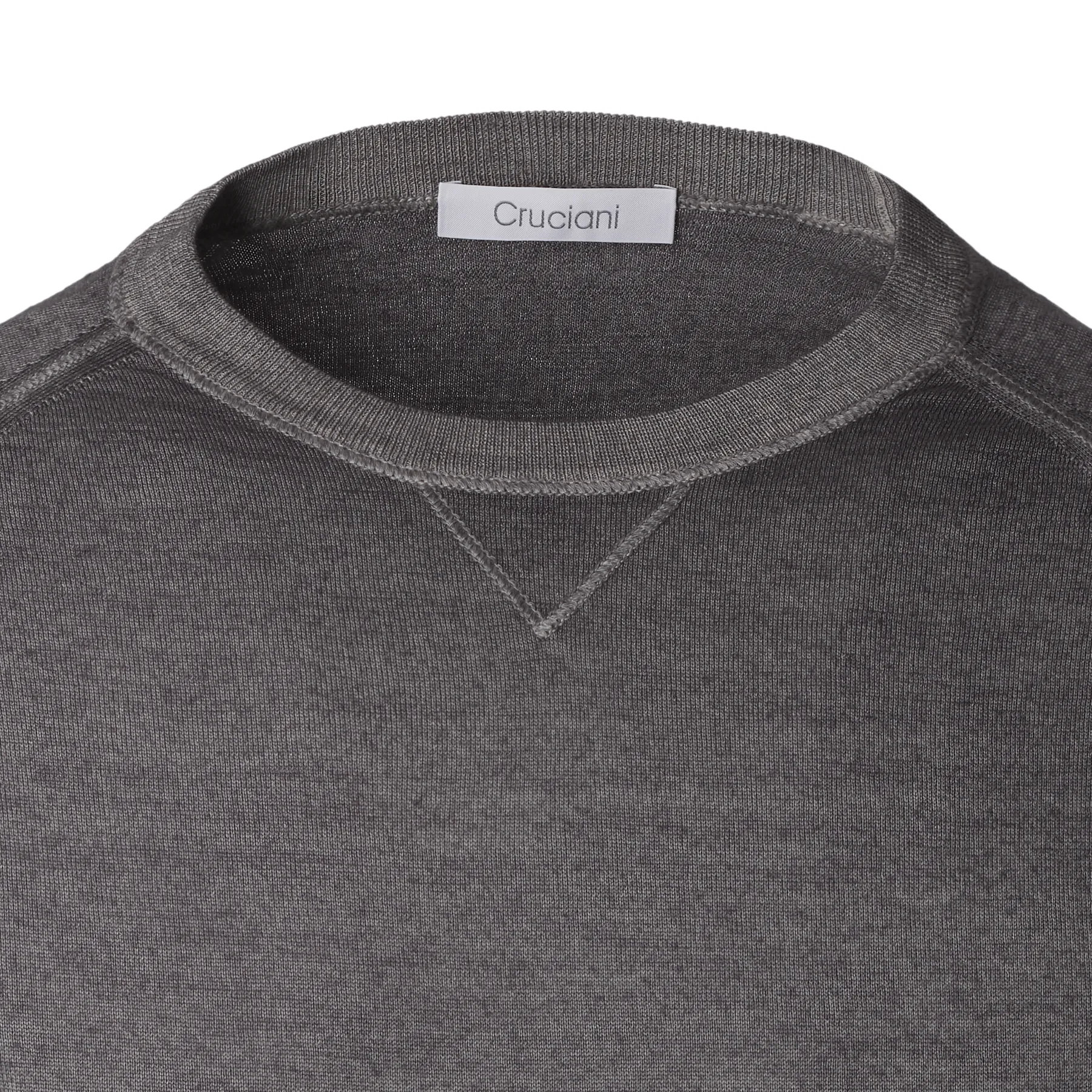 Crew-Neck Wool Sweater in Grey