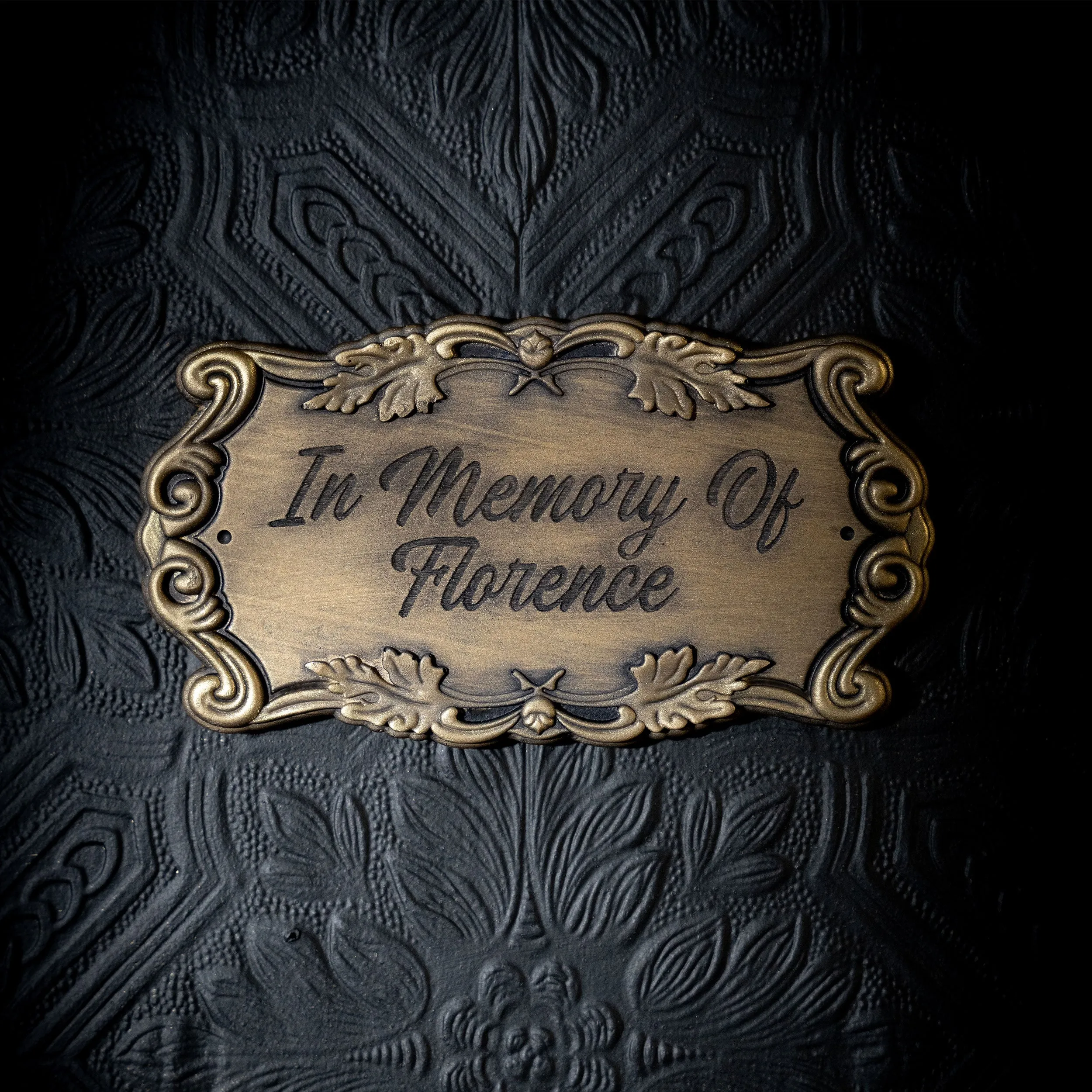 Custom Engraved Casket Plaque - Gold