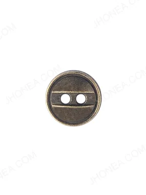 Decorative Round Shape Antique Brass 2-Hole Shirt Button