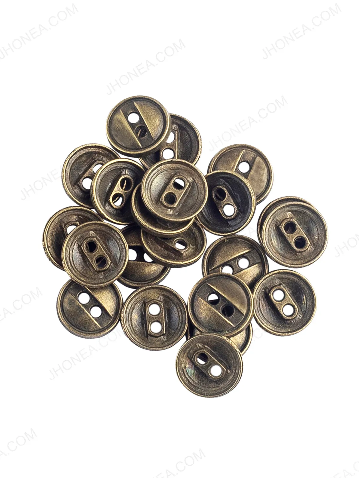 Decorative Round Shape Antique Brass 2-Hole Shirt Button