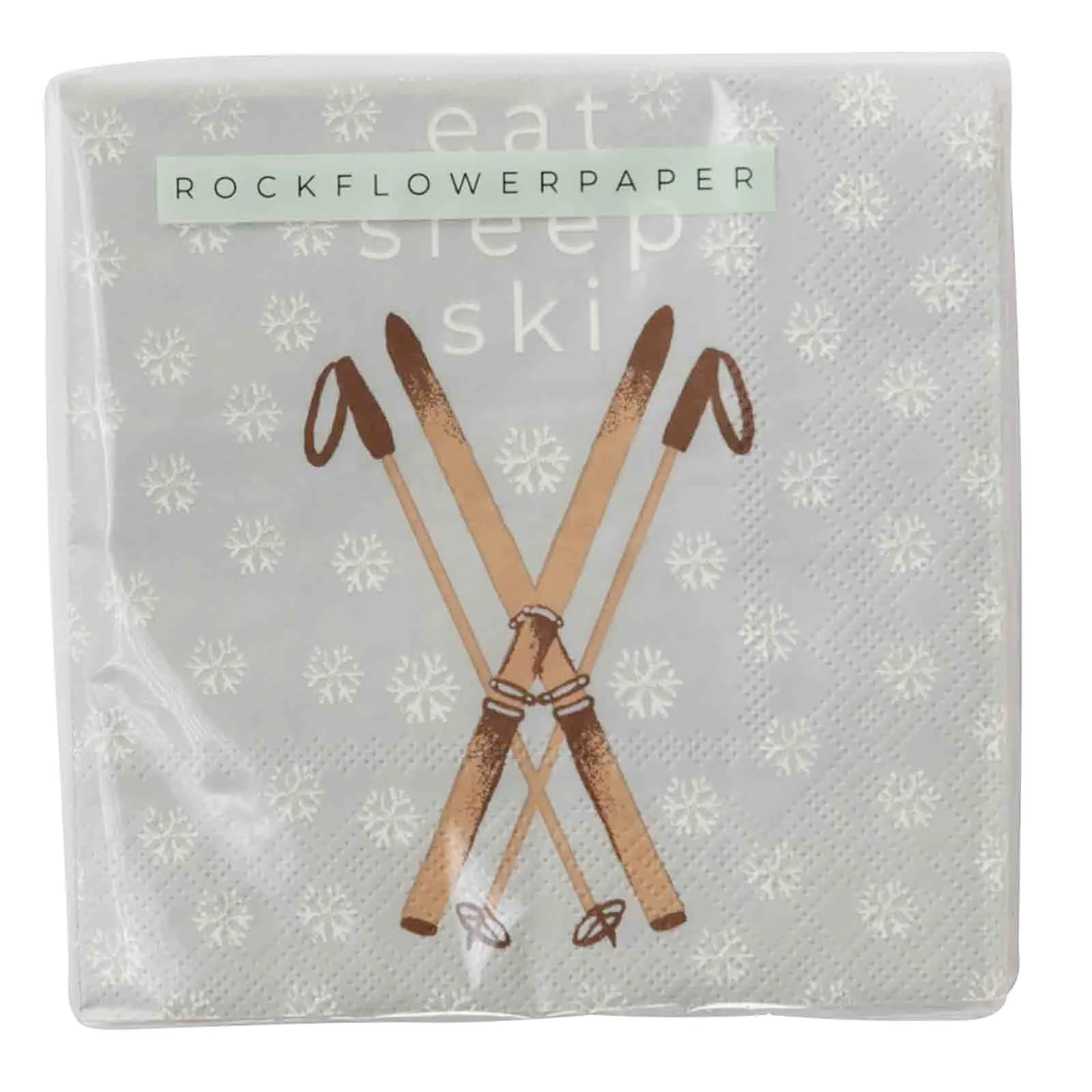 Eat Sleep Ski Paper Cocktail Napkins (Pack of 20)