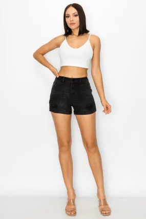 Esther - High Rise Destructed Carpenter Shorts