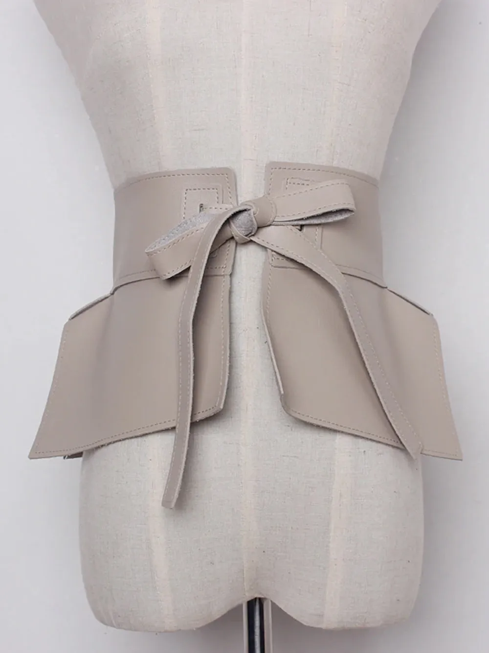 Faux Leather Bow Belt