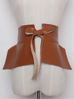 Faux Leather Bow Belt