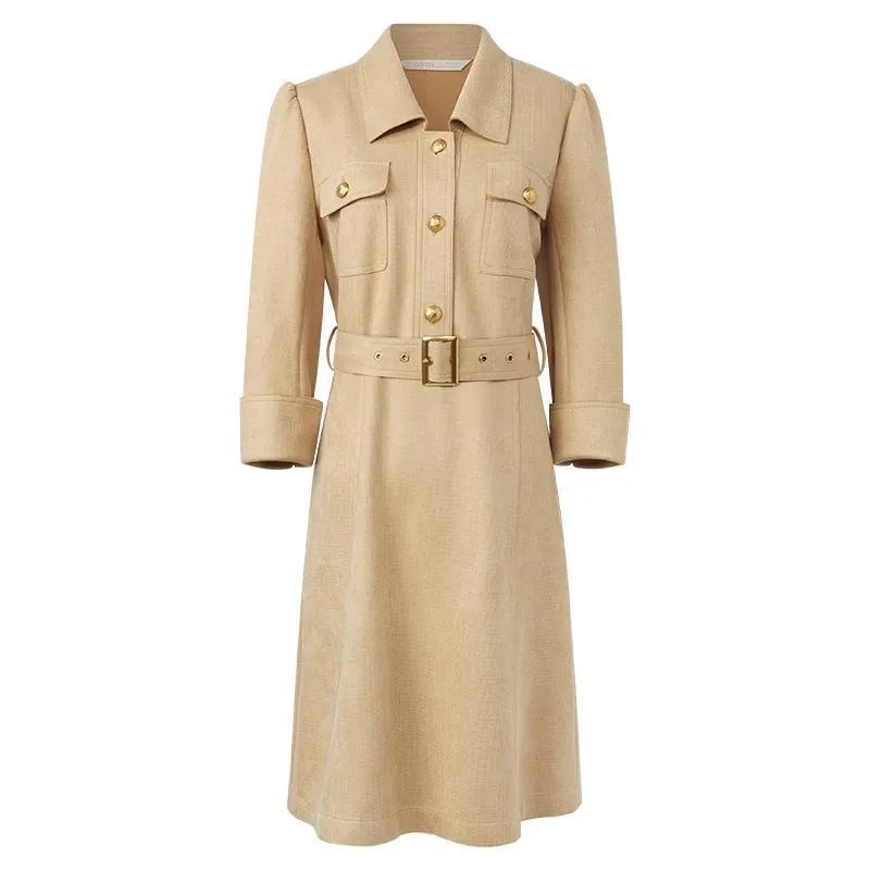 Faux Suede Mini Dress With Belt