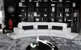 Frida Modern Curve Shape Leather Sectional