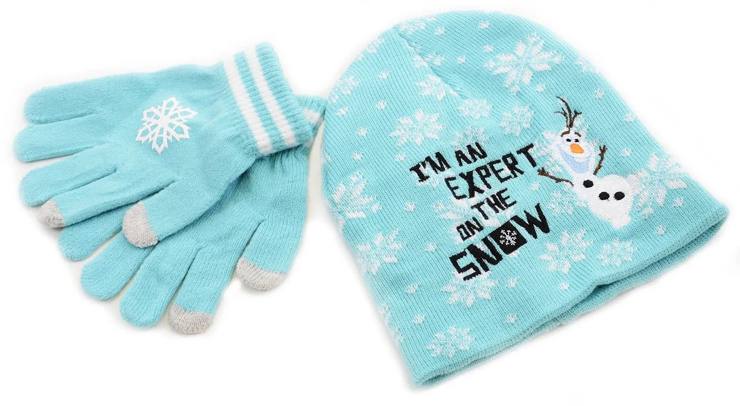 Frozen Blue Snowflake Disney Beanie & Glove Cold Weather Set