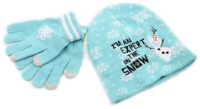 Frozen Blue Snowflake Disney Beanie & Glove Cold Weather Set