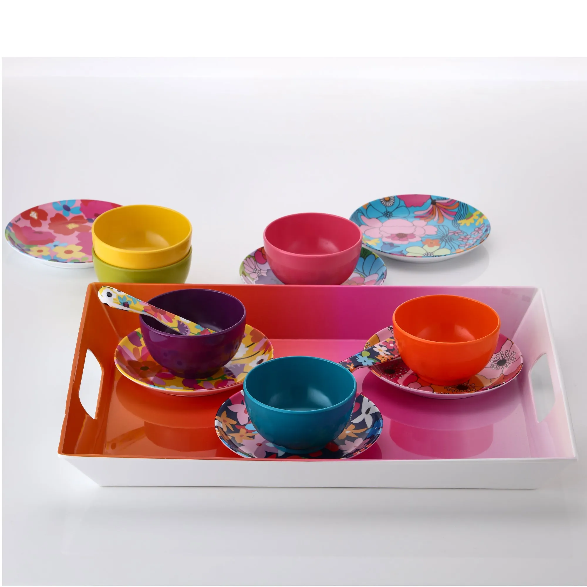 Garden Florals Appetizer Plate Set