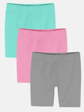 Girls Cycling Shorts Assorted Colors Pack of 3