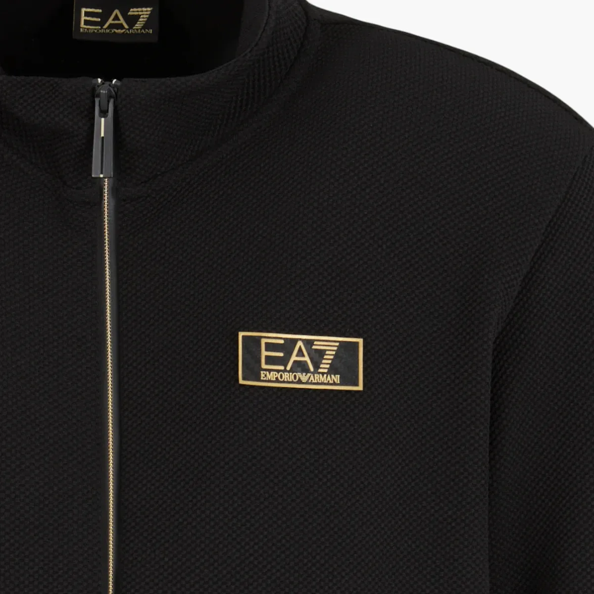 Gold Label Stretch Jacquard Zip-Up Sweatshirt With Logo Patch