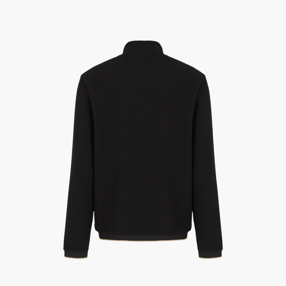 Gold Label Stretch Jacquard Zip-Up Sweatshirt With Logo Patch