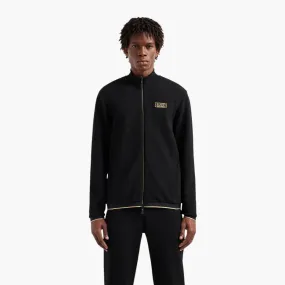 Gold Label Stretch Jacquard Zip-Up Sweatshirt With Logo Patch