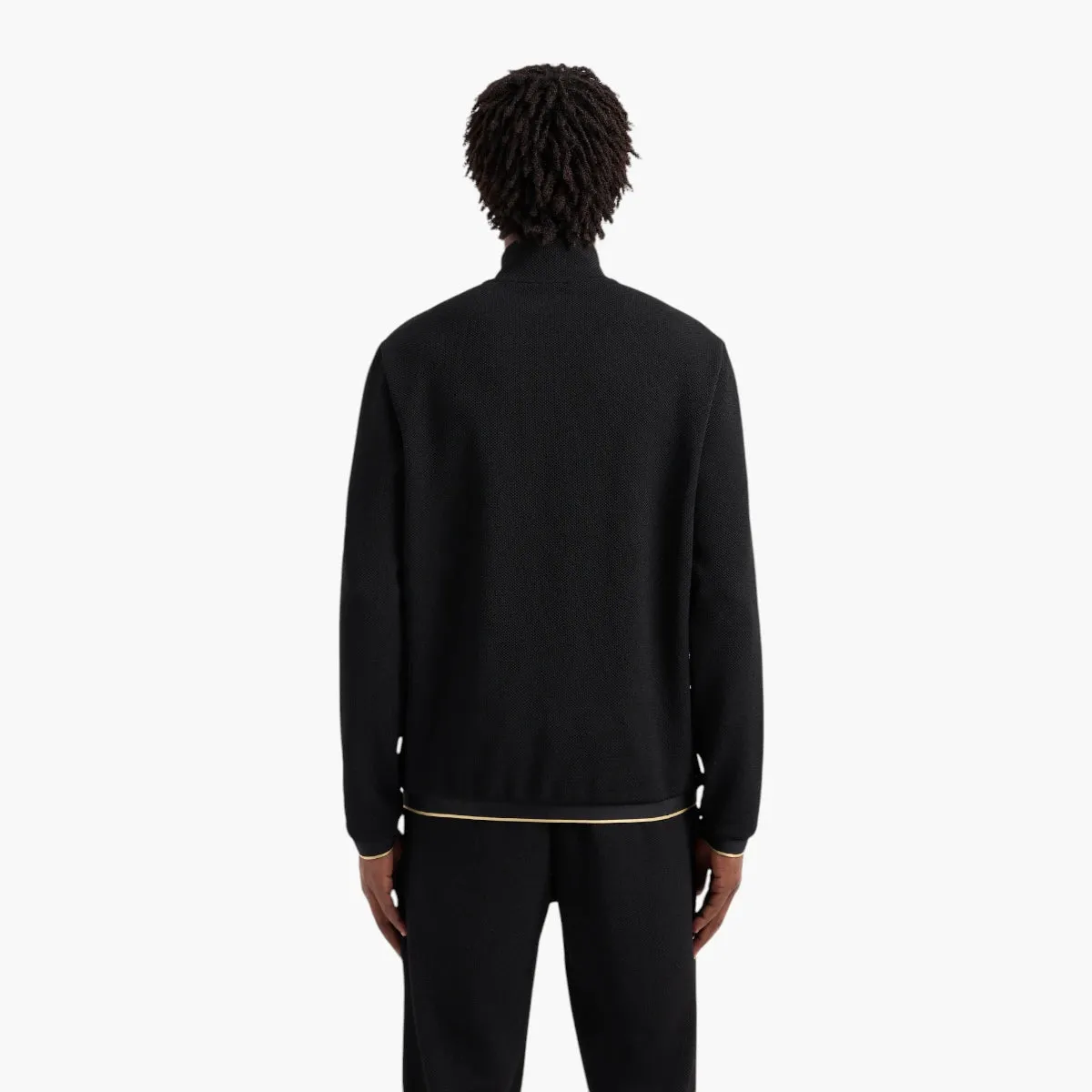 Gold Label Stretch Jacquard Zip-Up Sweatshirt With Logo Patch