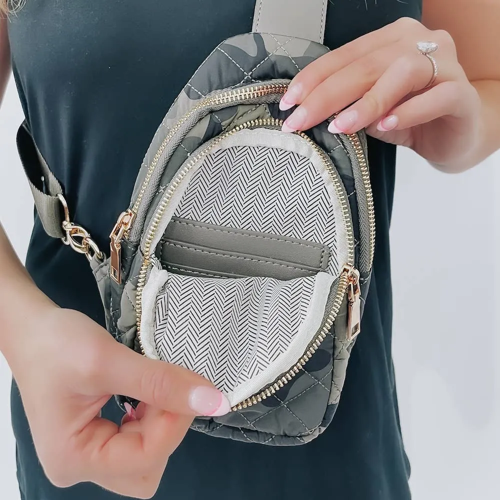 Gray Pinelope Puffer Bum Bag