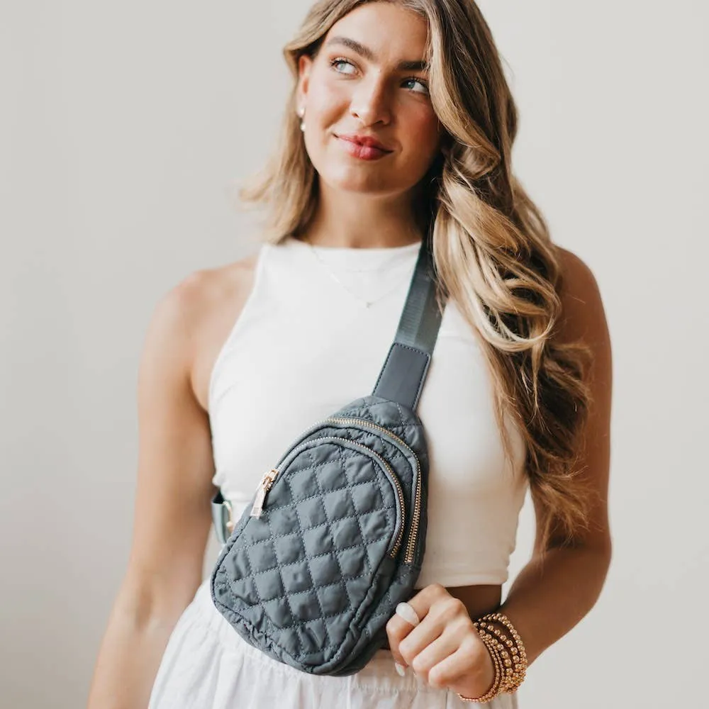 Gray Pinelope Puffer Bum Bag