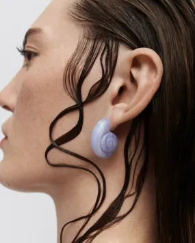 GRID 2 Blue Lace Agate Shell Earrings