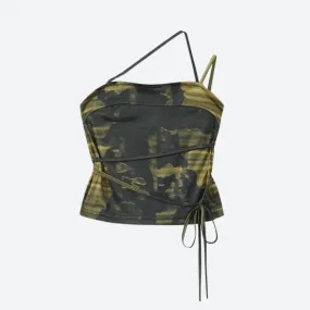 Grunge Snake Lace Up Top