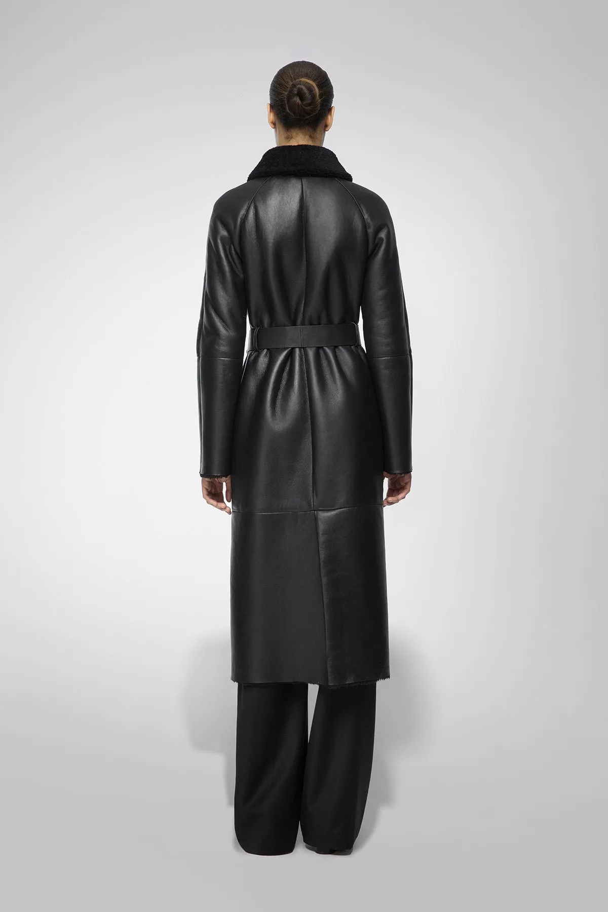Hailey - Black Shearling Coat