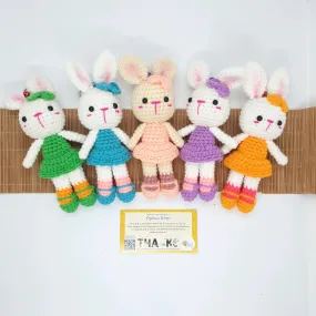 Hand Crocheted Ballerina Bunny Key Ring