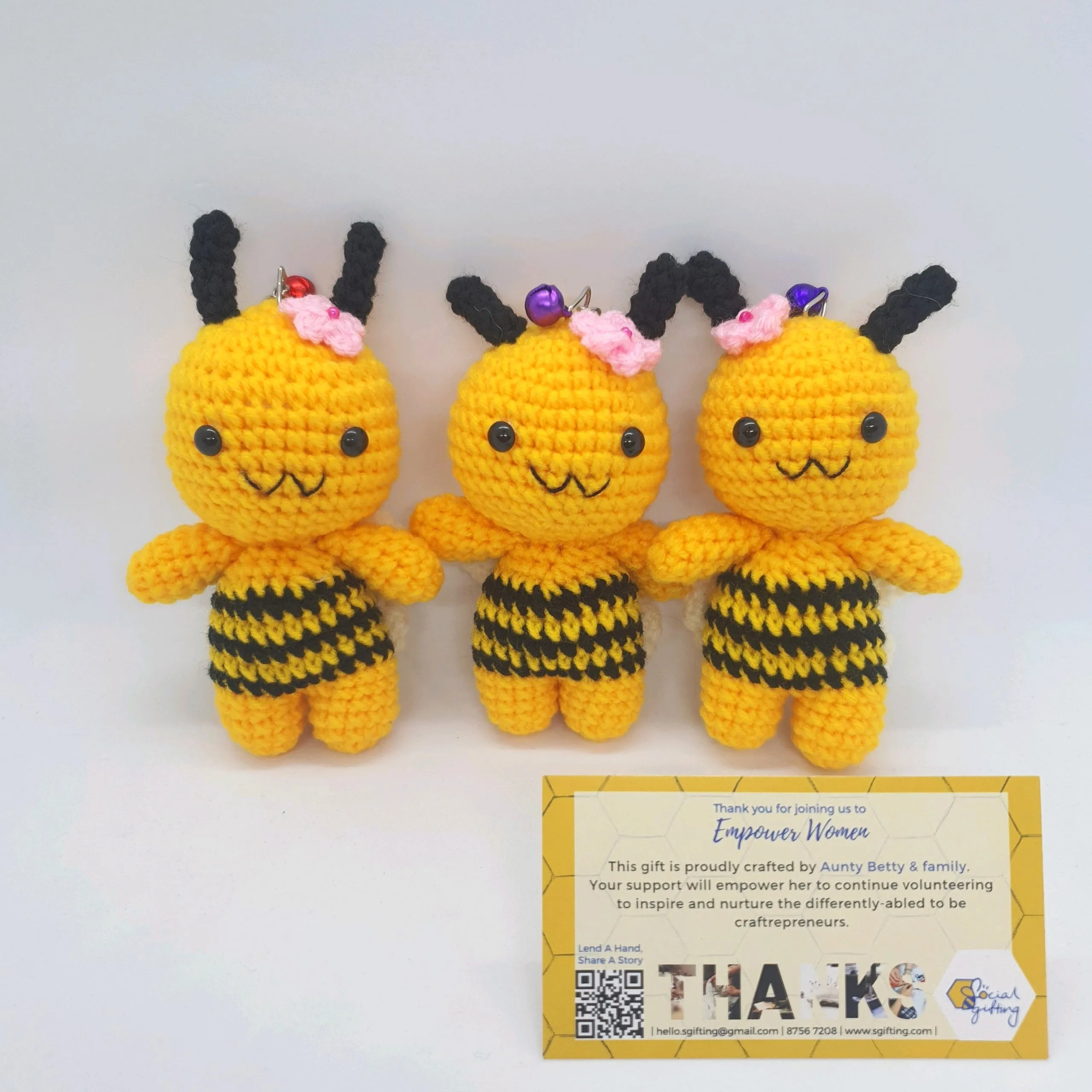 Hand Crocheted Bee Keyring