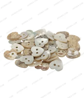 Heart Shape Iridescent Rainbow 2-Hole Natural Decorative Buttons