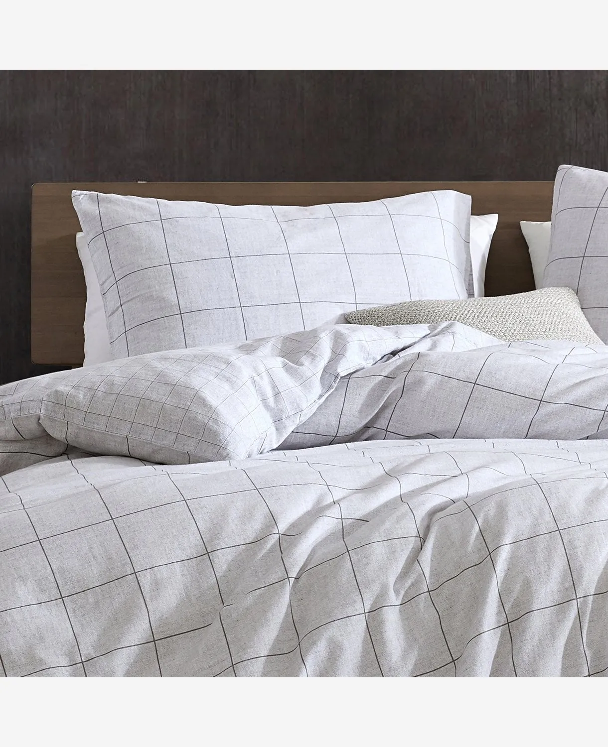 Holden Grid Grey King Duvet Cover Set