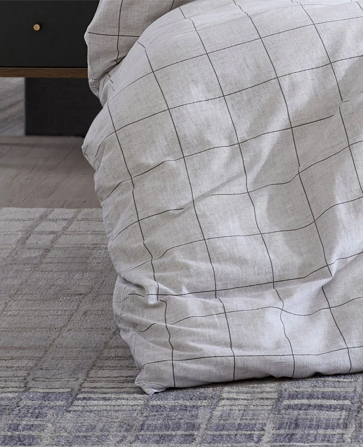 Holden Grid Grey King Duvet Cover Set