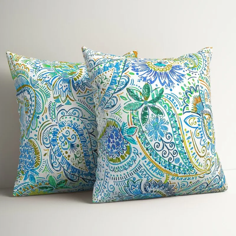 Inane Outdoor Square Reversible Polyester Throw Pillow Cover & Insert (Set of 2)