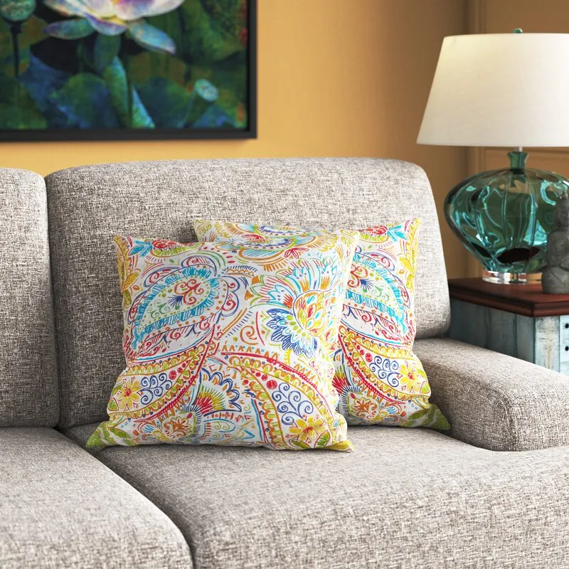 Inane Outdoor Square Reversible Polyester Throw Pillow Cover & Insert (Set of 2)