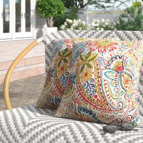 Inane Outdoor Square Reversible Polyester Throw Pillow Cover & Insert (Set of 2)