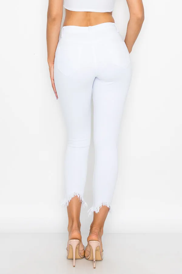 Kaila - High Rise Shark Bite Destructed Skinny